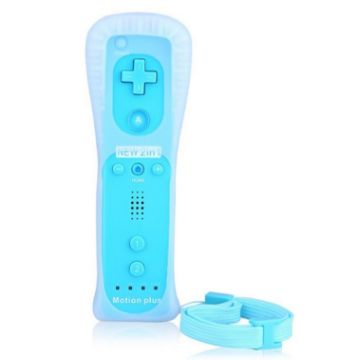 2 In 1 Right Handle with Built-In Accelerator for Nintendo Wii/WiiU (Blue) - 1