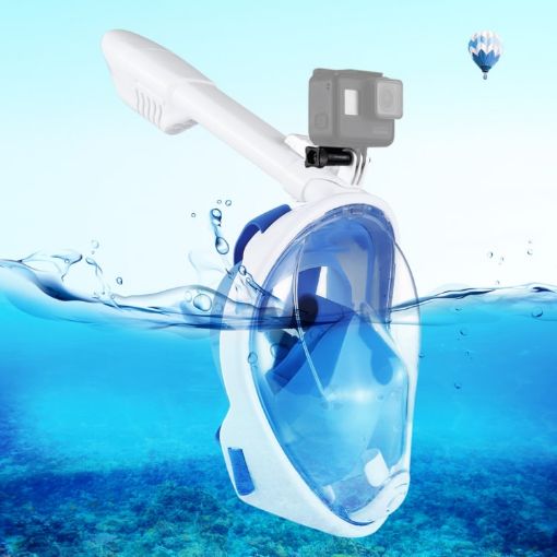 Picture of PULUZ 240mm Full Dry Snorkel Mask for GoPro Hero12 Black, Insta360 Ace, DJI Osmo Action - S/M Size (Blue)
