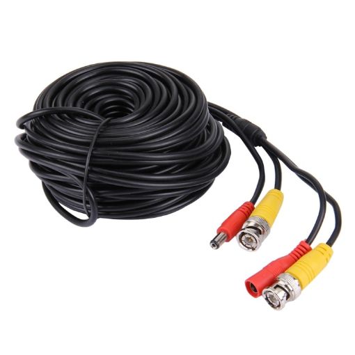 20m CCTV Video Power RG59 Coaxial Cable - Black - 1