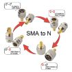 SMA to N RF Coaxial Connector Adapter - 4 in 1 - 6