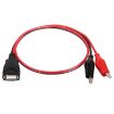 USB-A Female To 2 x Crocodile Clip Power Extension Cable, 0.5m - 3