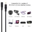 8A 5.5 x 2.5mm Female to Male DC Power Extension Cable, 10m Black - 6