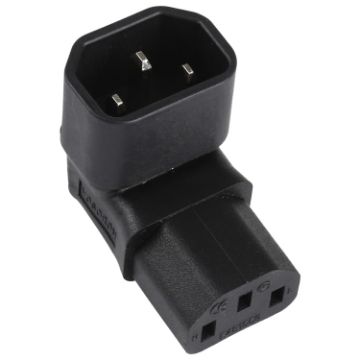 C13 to C14 Elbow AC Power Plug Adapter - Up Position - 1