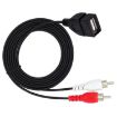 JUNSUNMAY USB 2.0 Female to 2 x RCA Male Splitter Cable, 0.2m - 3