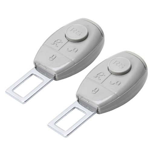 Universal Car Seat Belt Extension Buckle - Grey (2 PCS) - 1
