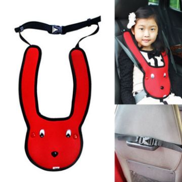 Car Child Rabbit Double Shoulder Seat Belt Adjuster - Red - 1