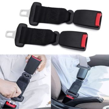 Child and Pregnant Woman Car Seat Belt Extender - 2 PCS - Black - 1