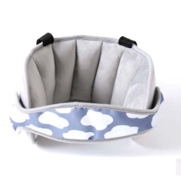 Child Car Seat Head Support Pillow - Grey Print - 1