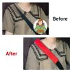 Car Plush Seat Belt Shoulder Pad Cover - Red (1 Pair) - 7