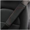 Carbon Fiber Leather Car Seat Belt Cover Shoulder Protection - Black - 1
