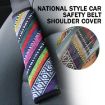 Colorful Ethnic Style Linen Car Seat Belt Cover Shoulder Pads - 3
