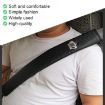 50cm Carbon Fiber Car Leather Seat Belt Cover Shoulder Pads - 2