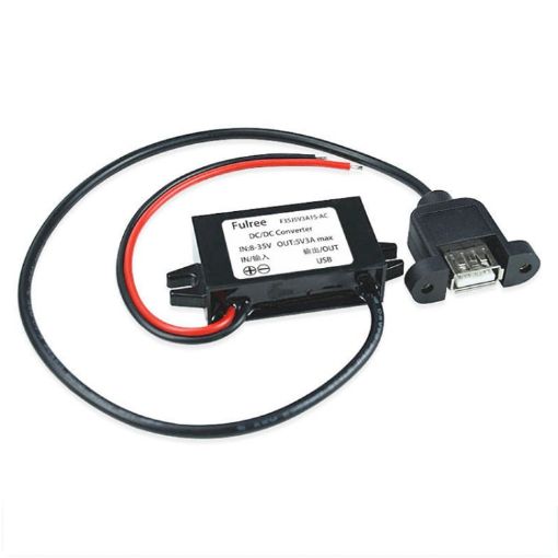 12V to 5V 3A Car Power Converter USB Female Voltage Regulator - 1