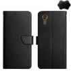 Samsung Galaxy Xcover 7 5G Genuine Leather Flip Phone Case (Black) - 1