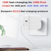 65W USB-C/Type-C + QC3.0 Laptop Charging Adapter - EU/US Plug - 6