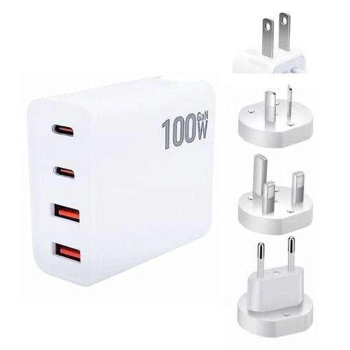 GaN 100W Dual USB + Dual USB-C Charger for Apple MacBook - US/EU/UK/AU Plug - 1