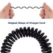 Mini 5-pin USB to USB 2.0 Coiled Cable, 25cm Length, Black - 4