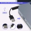 Mini 5-pin USB to USB 2.0 Coiled Cable, 25cm Length, Black - 5