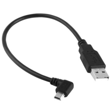 90 Degree Mini USB Male to USB 2.0 AM Adapter Cable - 25cm Length - 1