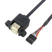 10 Pin Motherboard Female Header to 2 USB 2.0 Female Adapter Cable - 2