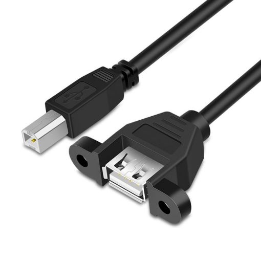 USB 2.0 Type-B Male to USB 2.0 Female Printer/Scanner Adapter Cable - 1