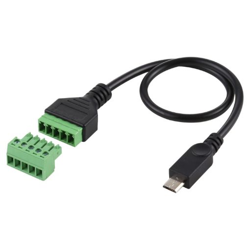 Micro USB Male to 5 Pin Pluggable Terminals Solder-free USB Connector Adapter Cable - 1
