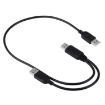 2 in 1 USB 2.0 Male to 2 Dual USB Male Cable - 50cm - 1