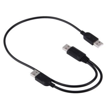 2 in 1 USB 2.0 Male to 2 Dual USB Male Cable - 50cm - 1