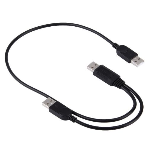 2 in 1 USB 2.0 Male to 2 Dual USB Male Cable - 50cm - 1