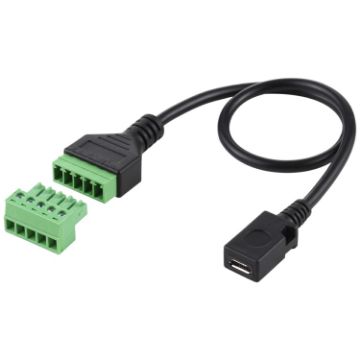 Micro USB Female to 5 Pin Pluggable Terminals Solderless Adapter Cable - 1
