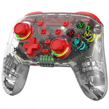 PS3/PS4 Dual Vibration Wireless Gamepad with RGB Lights (Red) - 1