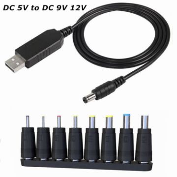 DC 5V to DC 9V 12V USB Voltage Step Up Converter Cable with LED Display - 1