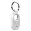 Samsung Galaxy SmartTag 2 TPU Carbon Fiber Half Wrap Keychain Case White - 1