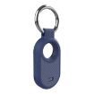 Samsung Galaxy SmartTag 2 TPU Carbon Fiber Half Wrap Keychain Case - Deep Blue - 1