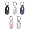 Samsung Galaxy SmartTag 2 TPU Carbon Fiber Half Wrap Keychain Case - Deep Blue - 2