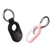 Samsung Galaxy SmartTag 2 TPU Carbon Fiber Half Wrap Keychain Case - Deep Blue - 3