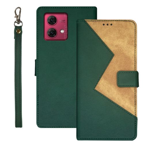 Motorola Moto G84 5G Leather Phone Case - Green - 1