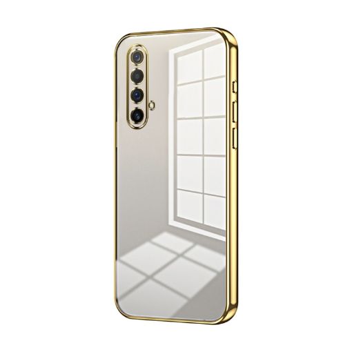 Realme X50/X50m 5G Transparent Plating Phone Case - Gold - 1