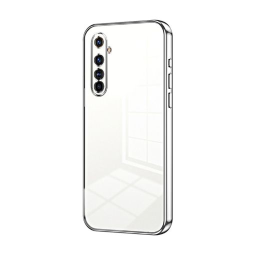 Realme X50 Pro Transparent Plating Phone Case Silver - 1