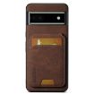 Google Pixel 6a Suteni H02 Litchi Leather Card Wallet Stand Back Phone Case Brown - 1
