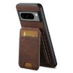 Google Pixel 6a Suteni H02 Litchi Leather Card Wallet Stand Back Phone Case Brown - 3