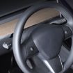 Tesla Model 3/Y Turn Signal Lever Cover - Carbon Fiber Pattern (Bright Black) - 7