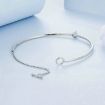 Picture of S925 Sterling Silver Platinum Plated Sparkling Zircon Thin Bracelet (BSB160)