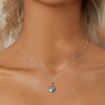 Picture of S925 Sterling Silver Platinum Plated Luminous Love Heart Necklace (BSN375)