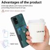 Samsung Galaxy A51 Retro Skin-feel Ring Card Wallet Phone Case Green - 7