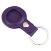 Shockproof Purple Leather AirTag Case with Key Chain - 2
