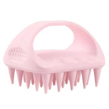 Picture of Square Soft Silicone Hair Shampoo Massage Brush Clean Scalp Massage Comb (Pink)