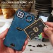 Samsung Galaxy A22 5G Blue Card Slot Ring Holder Phone Case - 5