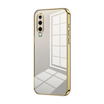 Huawei P30 Transparent Plating Fine Hole Phone Case - Gold - 1
