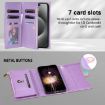 Samsung Galaxy A55 Zipper Wallet Rhombic Leather Phone Case - Purple - 4